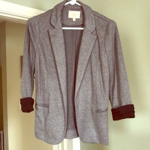 Gray and black casual blazer